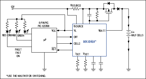 Figure 8. Li+ desk charger with LED status indicator.