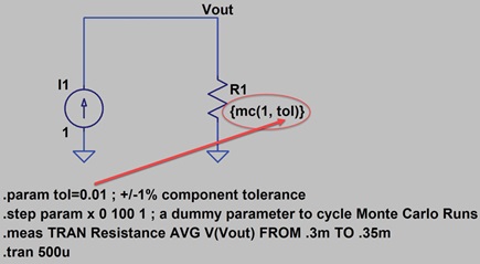 Monte Carlo tolerance analysis in LTspice