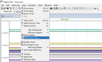 Accessing the LTspice Error Log