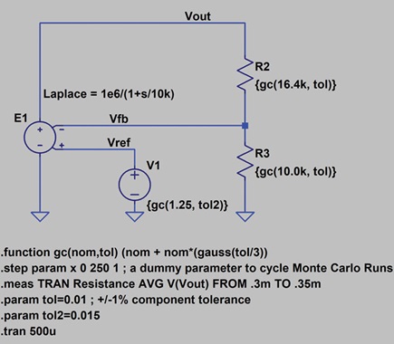 Schematic for tolerance analysis