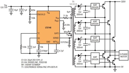 Figure 6. IGBT controller supply for hybrid and electric vehicle applications.