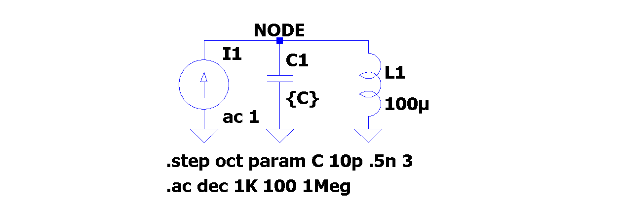 Repeated AC Analysis with Stepped Capacitance