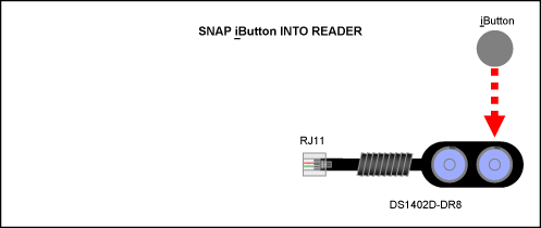 Connect an iButton to the reader by snapping it into place