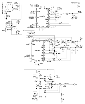 Figure 5. These switch-mode regulators (versus linear types) provide higher efficiency along with greater complexity and noise.