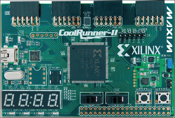 Figure 19. The CoolRunner-II CPLD board.