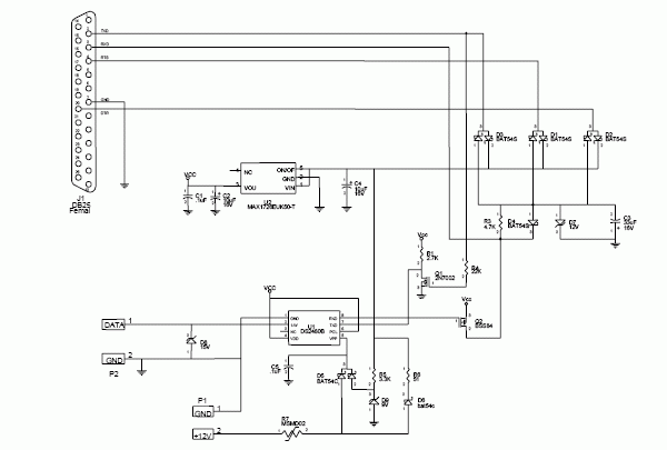 Figure 3. Reference Schematic For Serial Port 1-Wire Adapter.