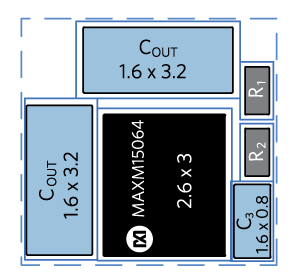 Figure 8. 60V, 300mA high-voltage module implementation (21mm2 net area).