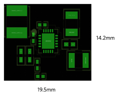  Buck-boost converter PCB area (277mm2).