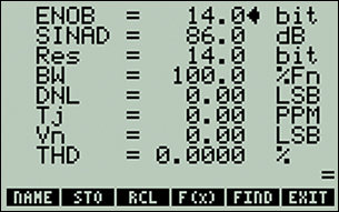 Figure 2. ENOB calculator screen shot.