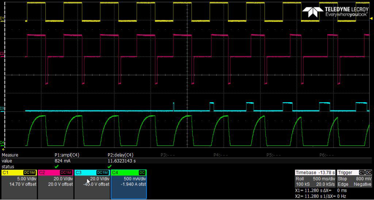 Figure 14a. ITS4880R switching inductor loads for all eight channels simultaneously.