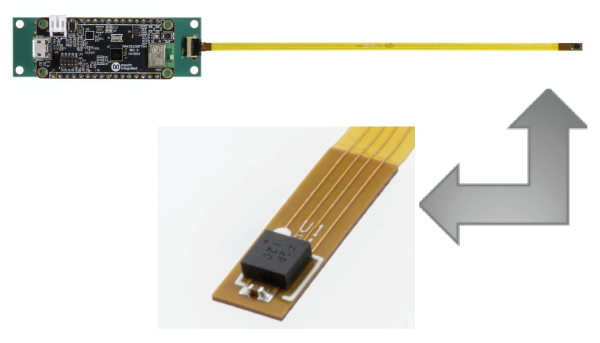 Figure 6. Sensor connected to a microcontroller using FFC/FPC.