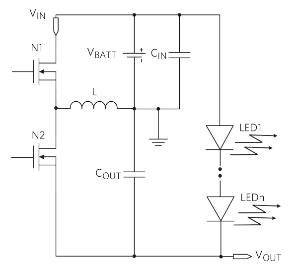 Figure 4. Buck-derived boost operation.