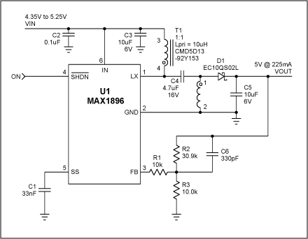 Figure 1. The MAX1896 schematic.