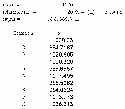 图6. Excel生成的随机组件值