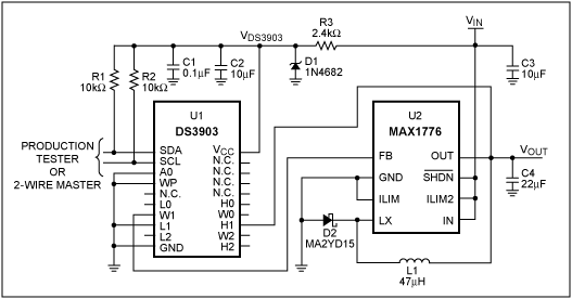 Figure 2. Using the DS3903 with the MAX1776.