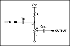 Figure 3. A simple mechanical potentiometer circuit that will cause popping with a digital potentiometer