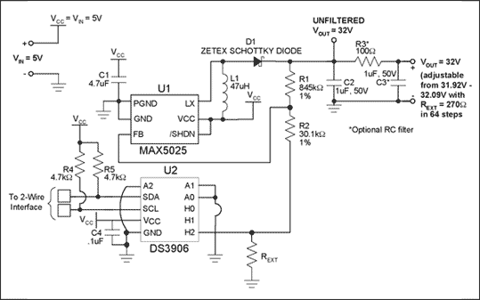 图3. 使用DS3906的最终电路