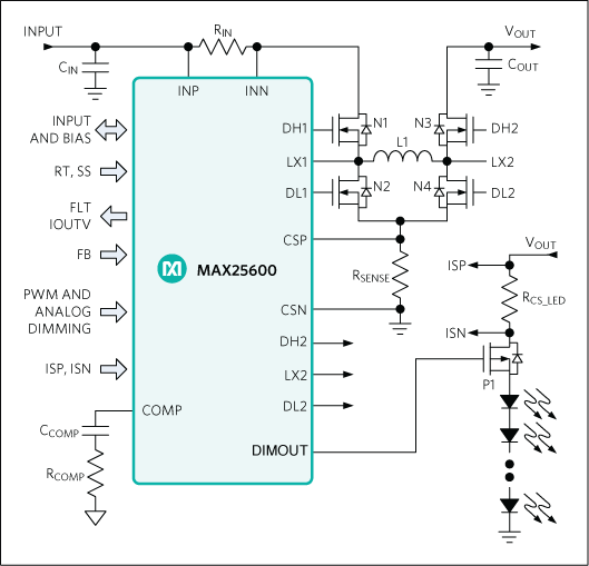 MAX25600: Simplified Application Circuit