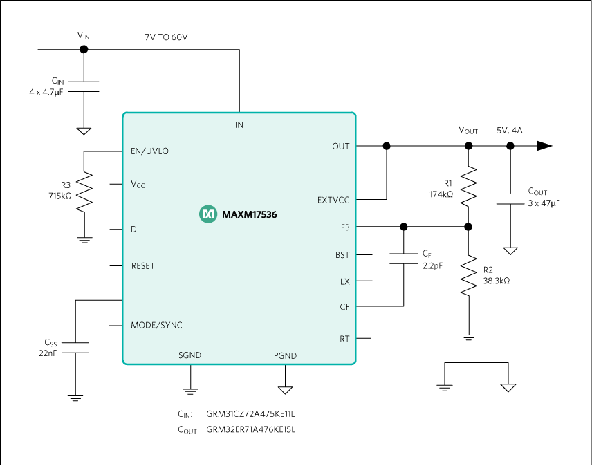 MAXM17536: Typical Application Circuit