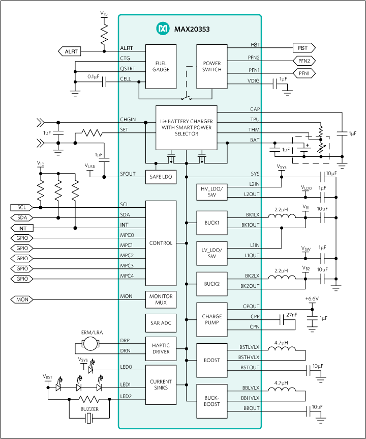 MAX20353:Typical Application Diagram