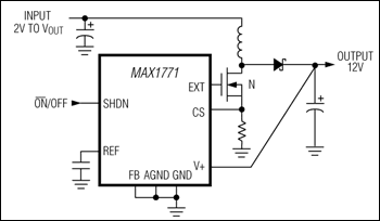 MAX1771：典型工作电路