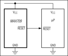 MAX709L、MAX709M、MAX709R、MAX709S、MAX709T：典型工作电路