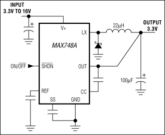 MAX748A、MAX763A：典型工作电路