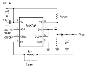 MAX749：典型工作电路