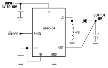 MAX764、MAX765、MAX766：典型工作电路