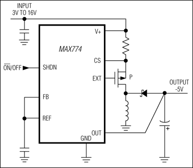 MAX774、MAX775、MAX776：典型工作电路