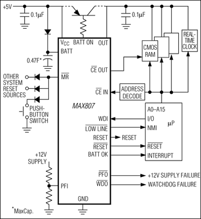 MAX807L、MAX807M、MAX807N：典型工作电路