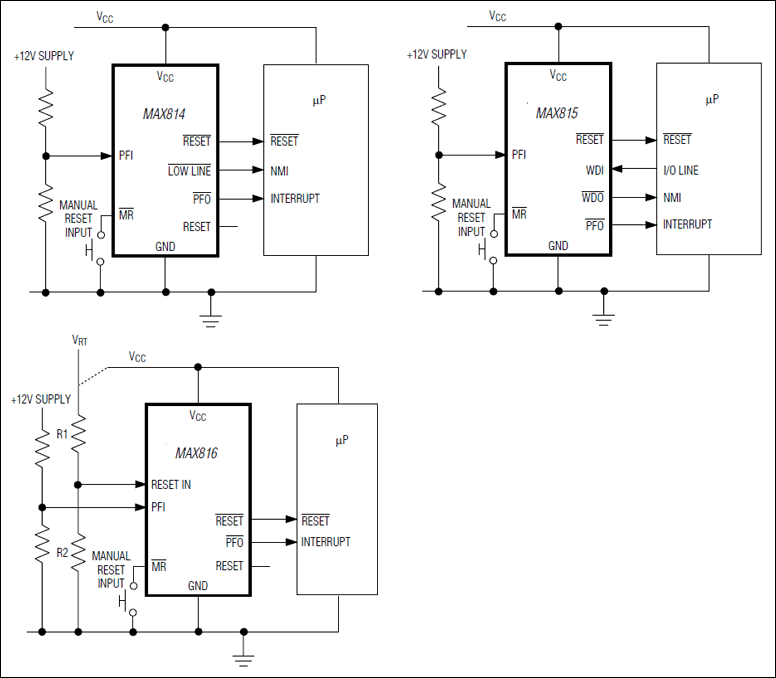 MAX814、MAX815、MAX816：典型应用电路