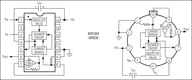 MX536A、MX636：典型工作电路