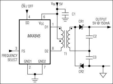 MAX845：典型工作电路