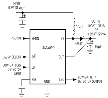 MAX856、MAX857、MAX858、MAX859：典型工作电路