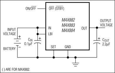 MAX882、MAX883、MAX884：典型工作电路