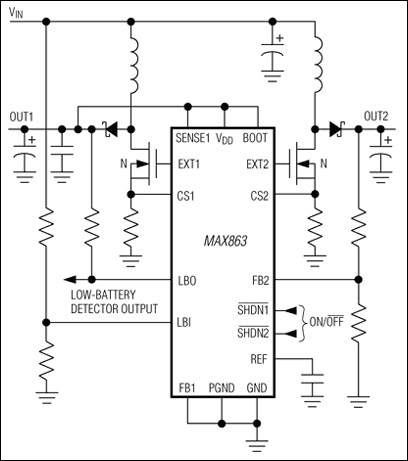 MAX863：典型工作电路