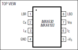 MAX4193、MAX630：引脚配置