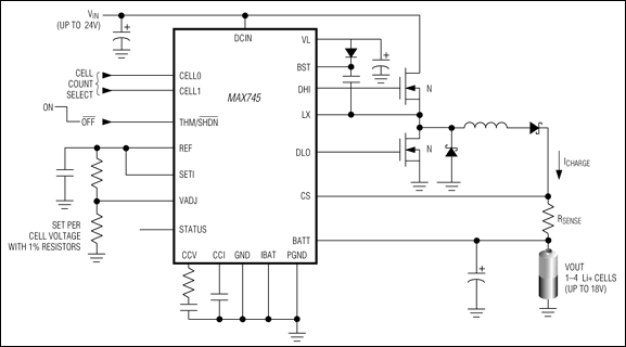 MAX745：典型工作电路