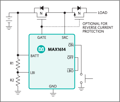 MAX1614：典型工作电路