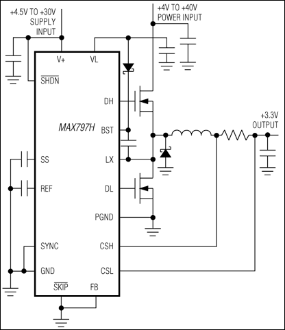 MAX797H：典型工作电路