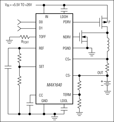 MAX1640、MAX1641：典型工作电路