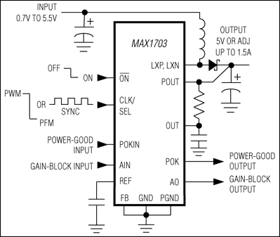 MAX1703：典型工作电路