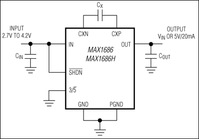 MAX1686、MAX1686H：典型工作电路