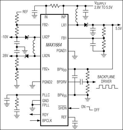 MAX1664：典型工作电路