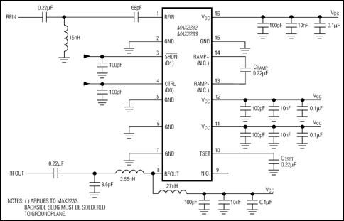 MAX2232、MAX2233：典型应用电路