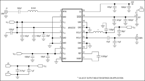 MAX2235：典型工作电路