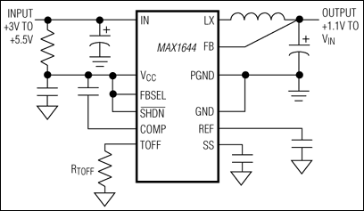 MAX1644：典型工作电路