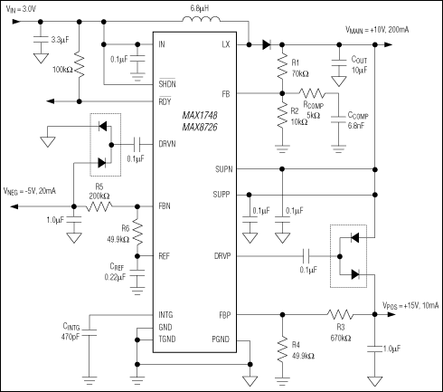 MAX1748、MAX8726：典型工作电路