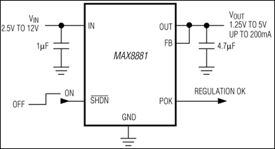 MAX8880、MAX8881：典型工作电路